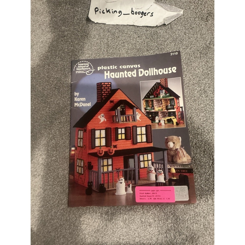 Haunted Dollhouse Plastic Canvas Pattern Book American School #3110